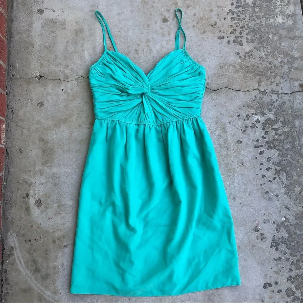 Shoshanna mint green silk mini dress sheath pleated sweetheart 2